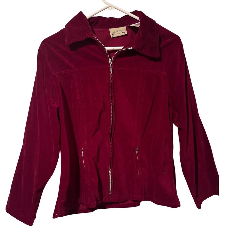 Best United Garment Co Red Corduroy Full Zip Jacket Womens Medium Cotton